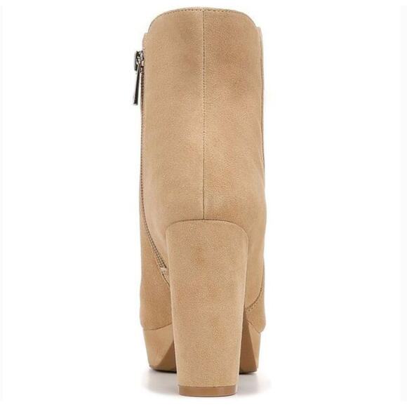 Naturalizer Flavio Platform Ankle Boots 9.5 Tan NWOT Bootie Heel Suede Beige - Picture 3 of 9